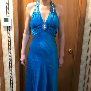 Blue silk formal gown worn once for one night